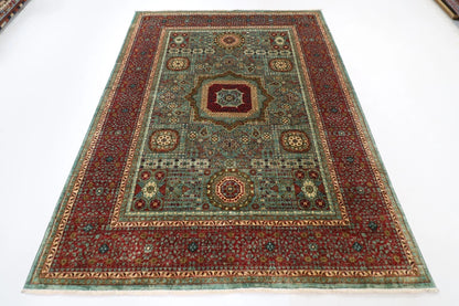 179 x 241 cm | Mamluk Afghan Tribal Hand Knotted Veg Dye Wool Carpet