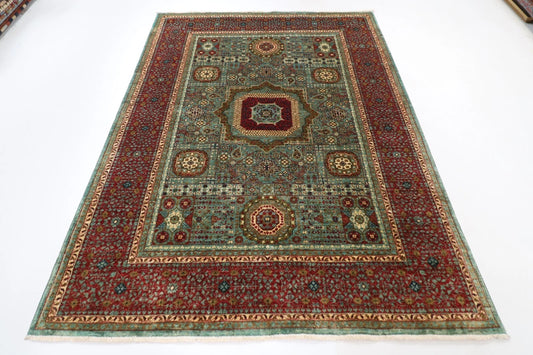 179 x 241 cm | Mamluk Afghan Tribal Hand Knotted Veg Dye Wool Carpet