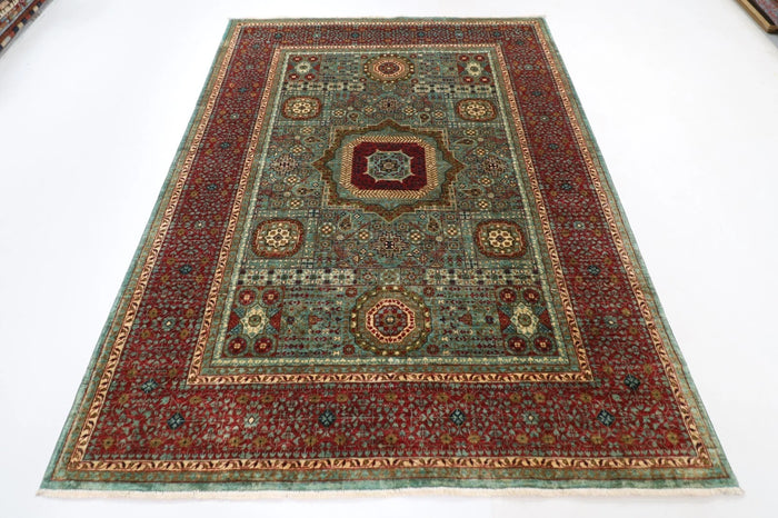 179 x 241 cm | Mamluk Afghan Tribal Hand Knotted Veg Dye Wool Carpet