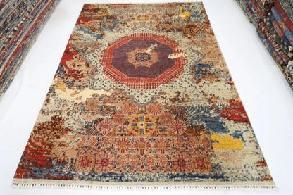 271 x 362 cm | Abstract Mamluk Afghan Hand Knotted Carpet