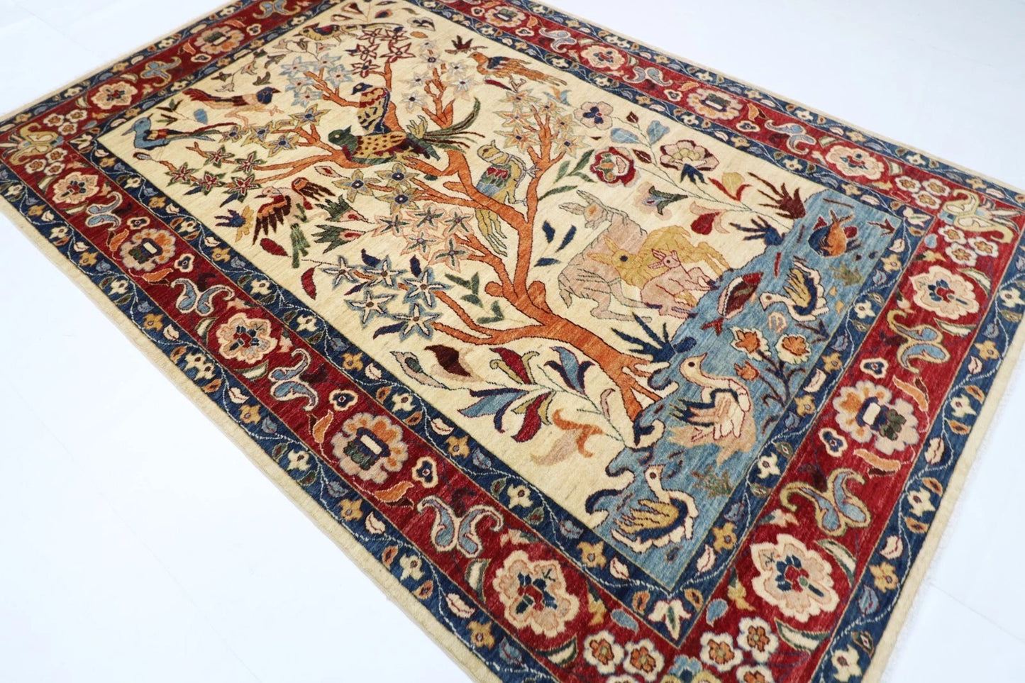 195 x 295 cm | Animal Paradise Afghan Tribal Hand Knotted Carpet