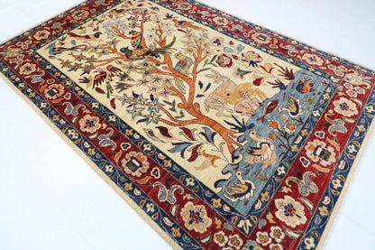 195 x 295 cm | Animal Paradise Afghan Tribal Hand Knotted Carpet