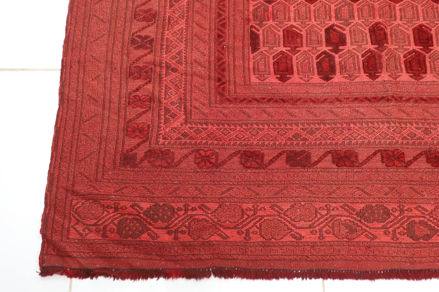 185 x 246 cm | Over Dye Afghan Tribal Hand Knotted Veg Dye Wool Carpet