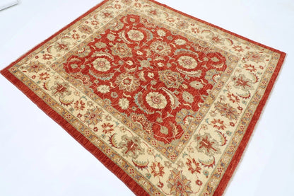 172 x 201 cm | Oriental Afghan Tribal Hand Knotted Veg Dye Wool Carpet