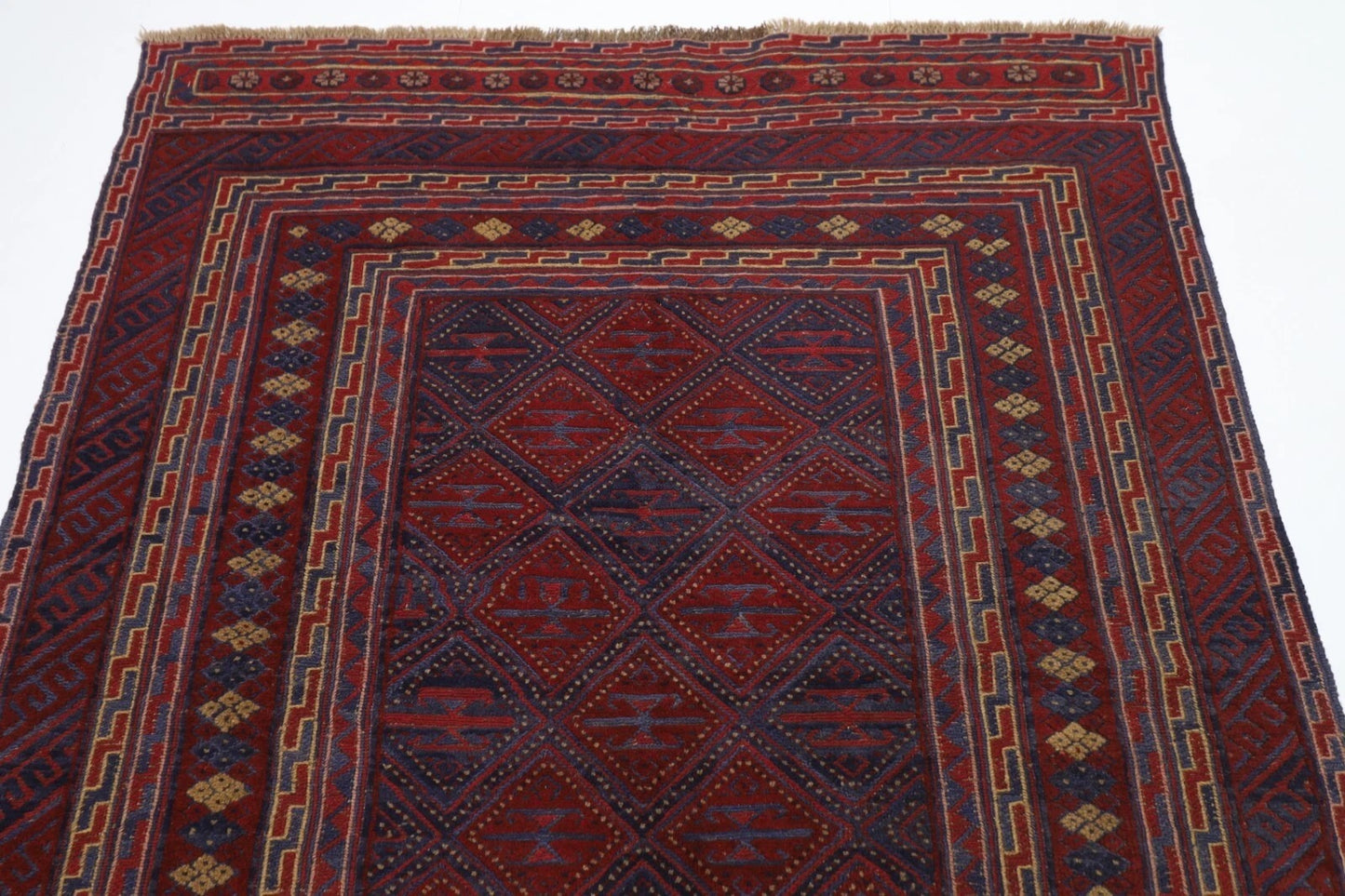 149 x 190 cm | Accent Afghan Tribal Hand Knotted Veg Dye Wool Carpet