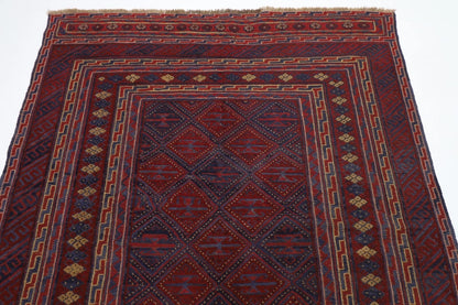 149 x 190 cm | Accent Afghan Tribal Hand Knotted Veg Dye Wool Carpet