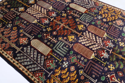 203 x 289 cm | Plants and Trees Afghan Tribal Hand Knotted Carpet
