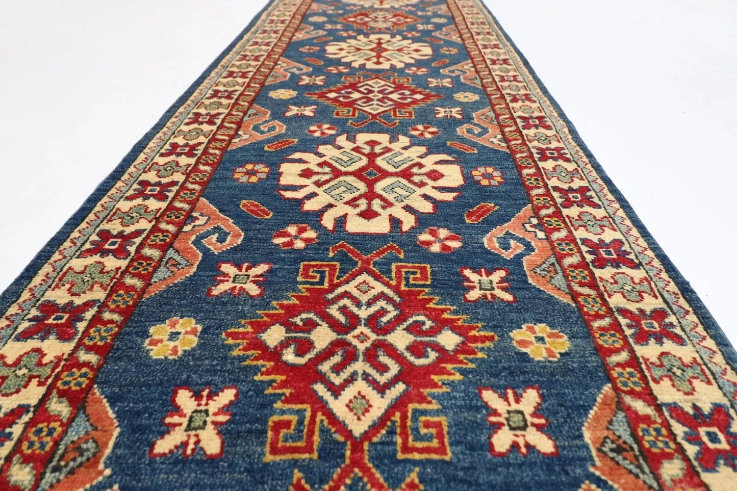 80 x 312 cm | Kazak Afghan Tribal Hand Knotted Wool Runner