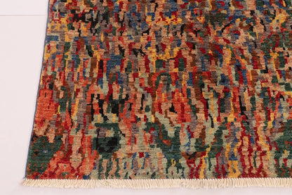 128 x 179 cm | Abstract Afghan Tribal Hand Knotted Veg Dye Wool carpet