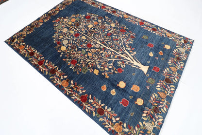 171 x 242 cm | Pomegranate Afghan Tribal Hand Knotted Veg Dye Wool Carpet