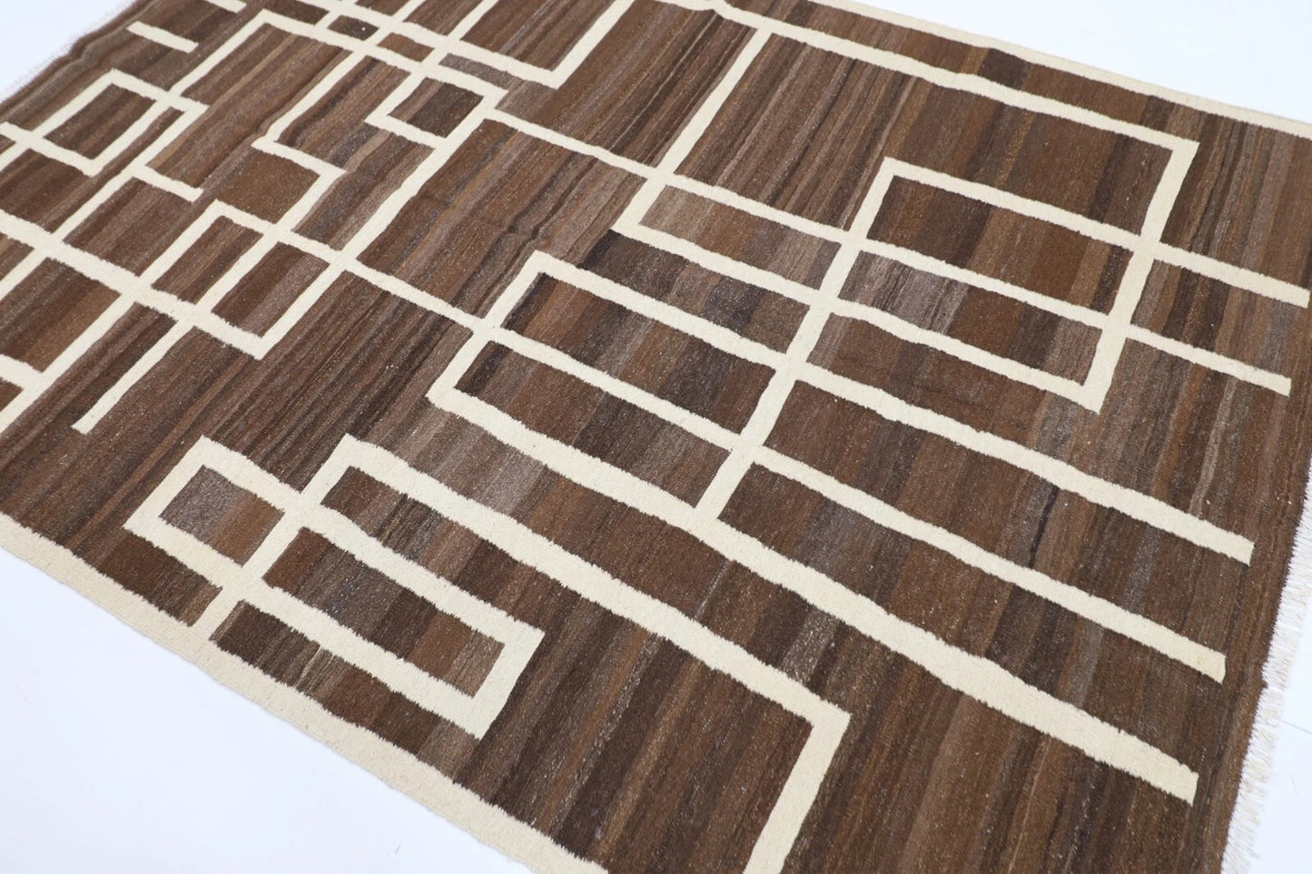 180 x251 cm | Flat Weaved Afghan Tribal Hand Knotted Veg Dye Wool Kilim