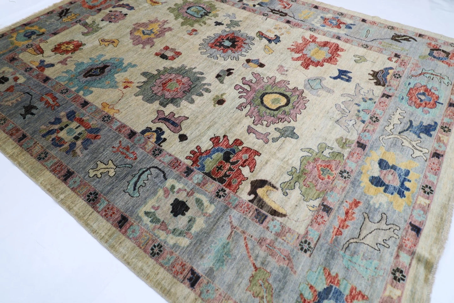 277 x 360 cm | Oushak Afghan Tribal Hand Knotted Carpet