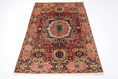 123 x 173 cm | Mamluk Afghan Tribal Hand Knotted Veg Dye Wool carpet