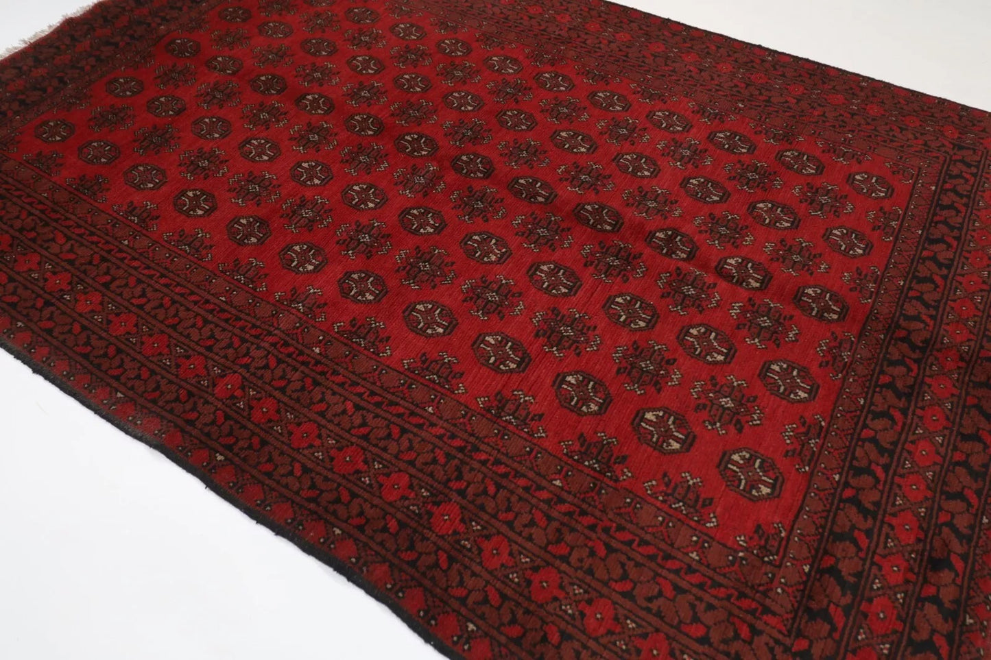194 x 287 cm | Akja Bokhara Afghan Tribal Hand Knotted Carpet