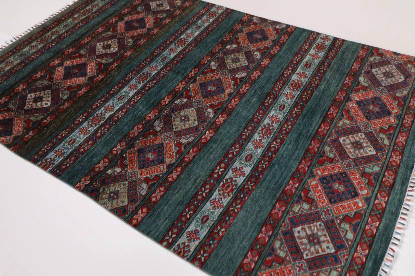 169 x 253 cm | Khorjun Afghan Tribal Hand Knotted Veg Dye Wool Carpet