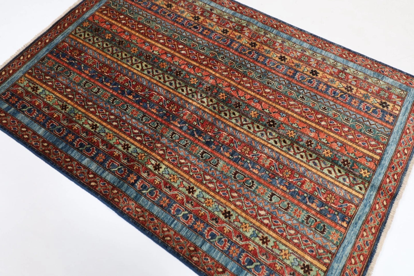 124 x 179 cm | Afghan Tribal Hand Knotted Veg Dye Wool carpet