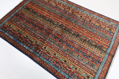 124 x 179 cm | Afghan Tribal Hand Knotted Veg Dye Wool carpet