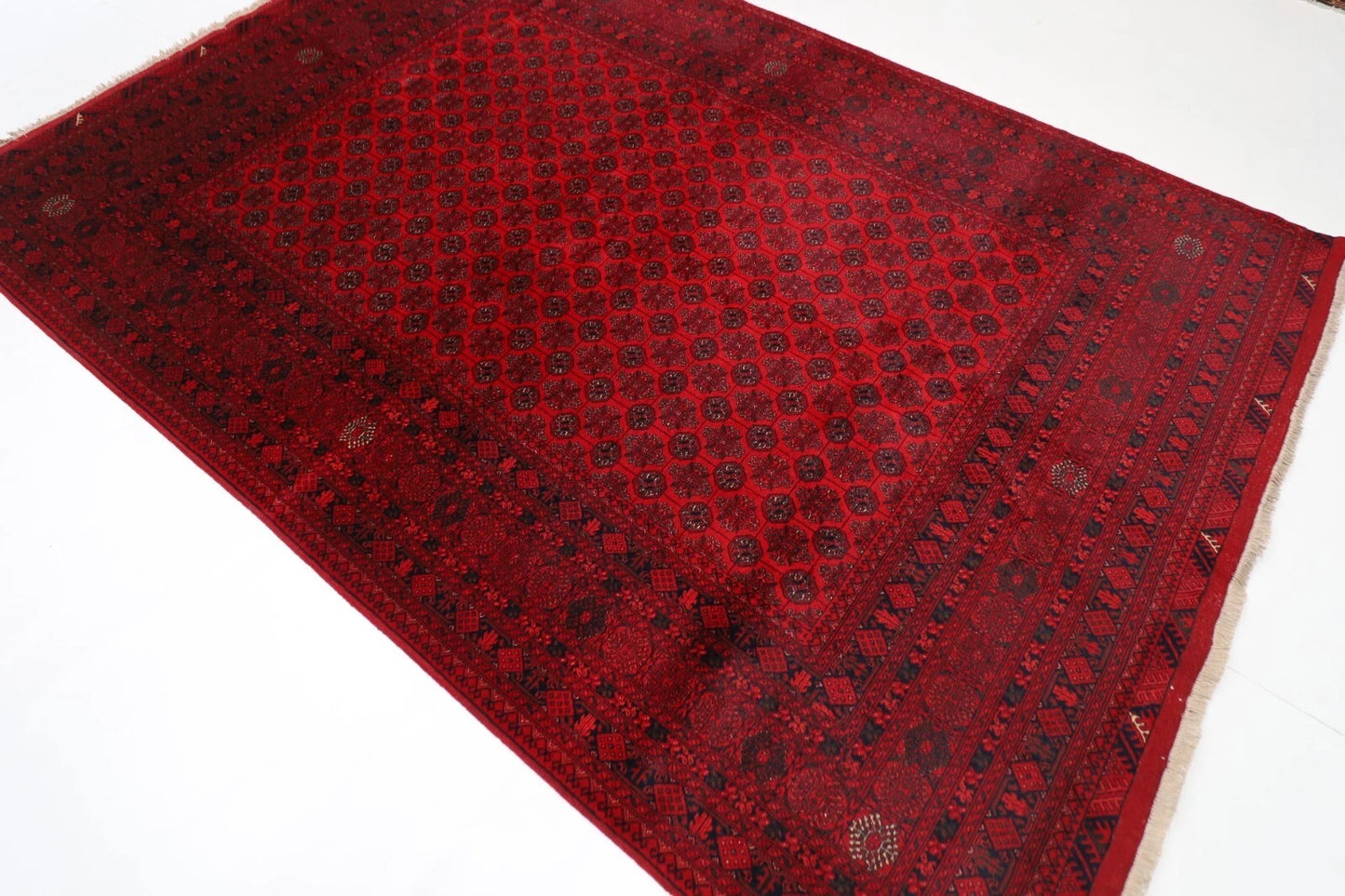 200 x 298 cm | Bokhara Afghan Tribal Hand Knotted Carpet