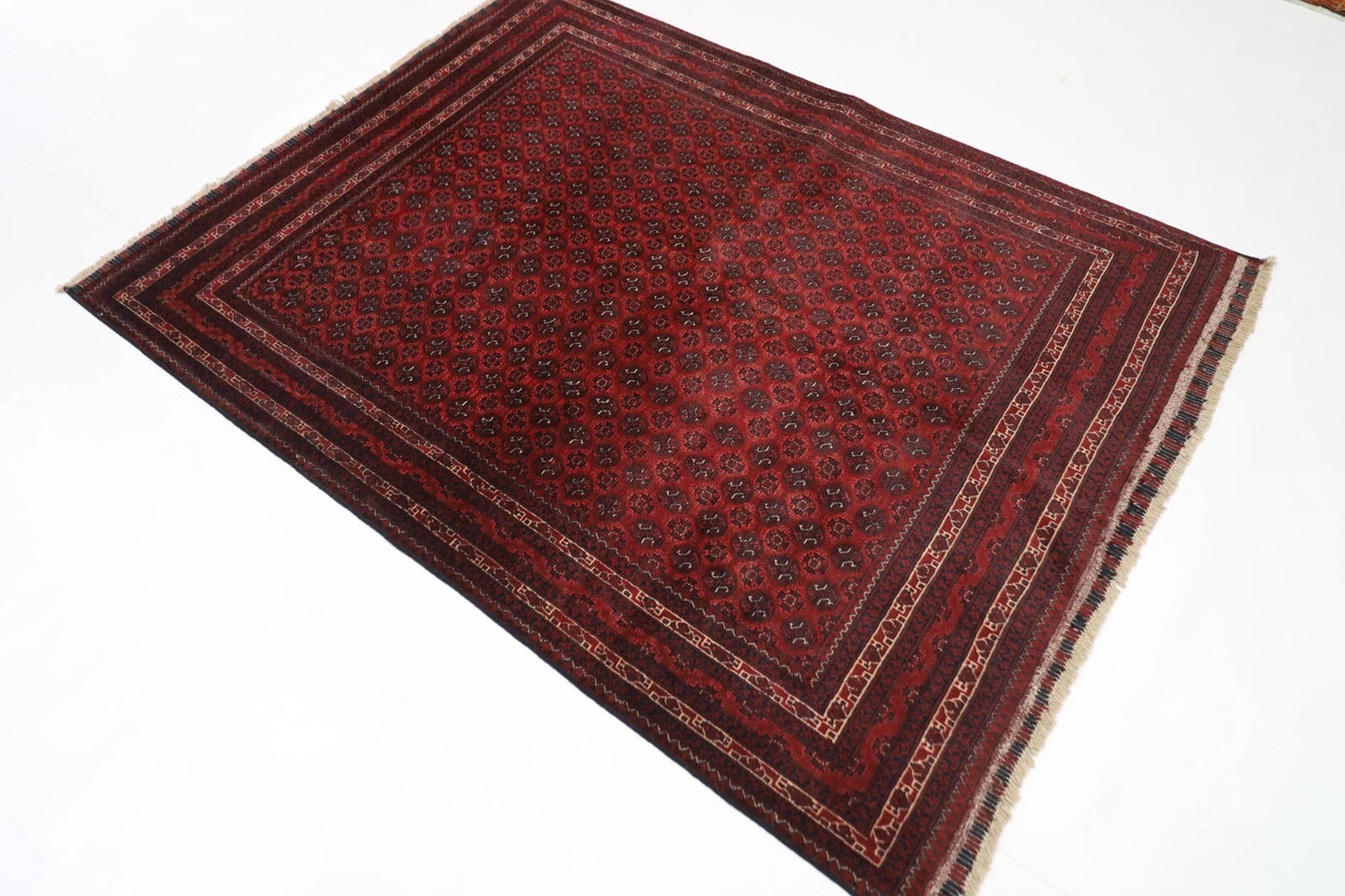 151 x 200 cm | Bokhara Tribal Hand Knotted Veg Dye Wool Carpet