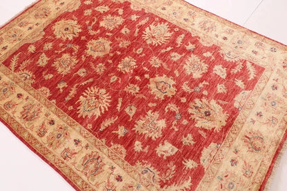 150 x 199 cm | Ziegler Tribal Hand Knotted Veg Dye Wool Carpet