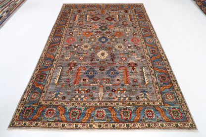 188 x 273 cm |  Bidjar Gray Afghan Tribal Hand Knotted Veg Dye Wool carpet