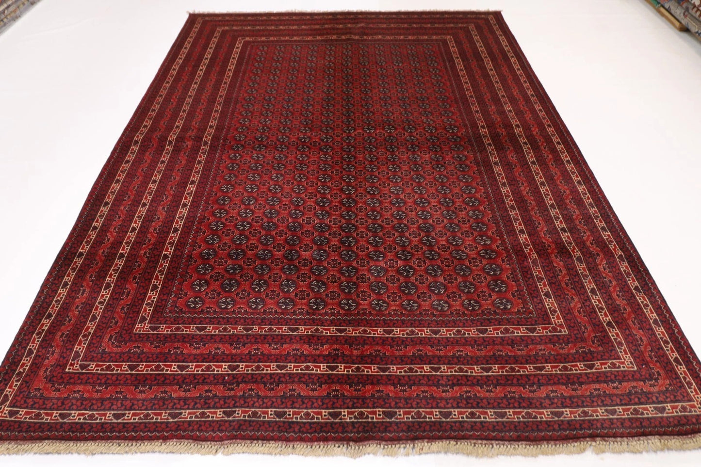204 x 292 cm | Bokhara Afghan Tribal Hand Knotted Carpet
