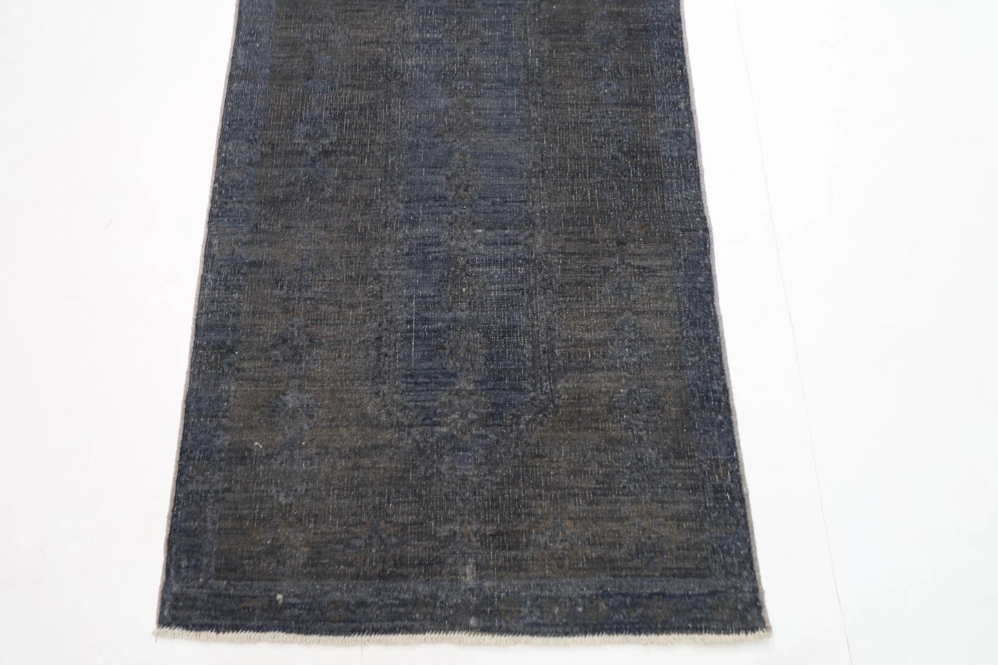 80 x 274 cm | Grey Afghan Tribal Hand Knotted Wool Runner