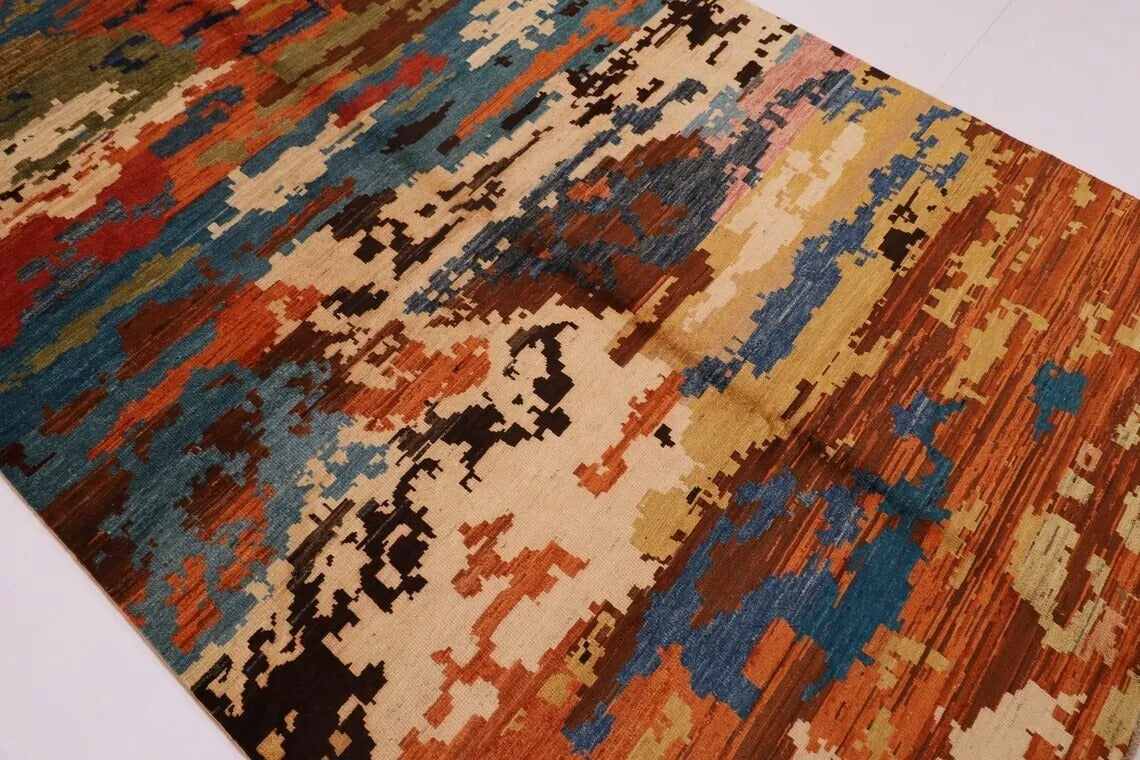 197 x 298 cm | Abstract Afghan Tribal Hand Knotted Carpet