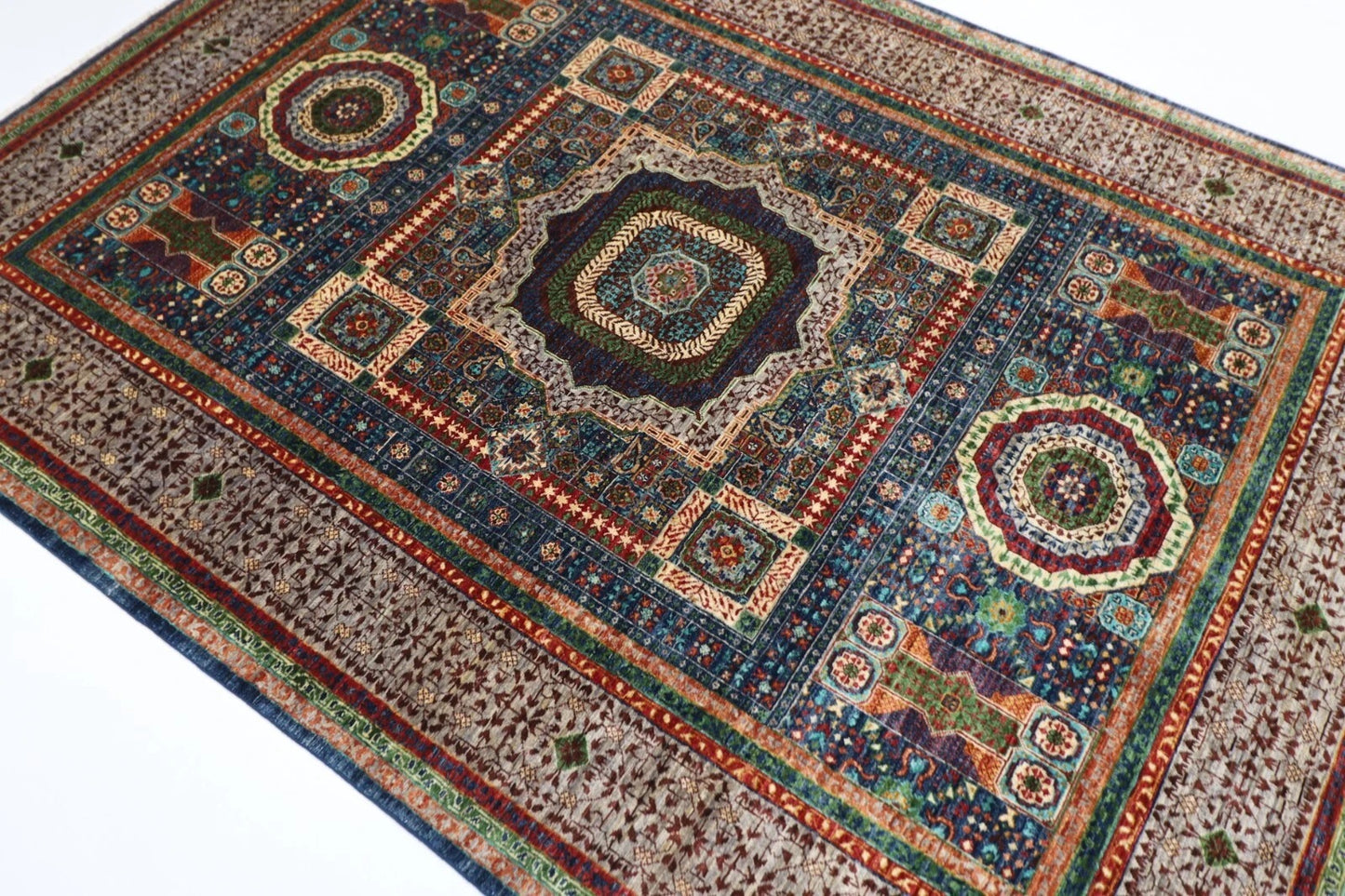 175 x 242 cm | Mamluk Afghan Tribal Hand Knotted Veg Dye Wool Carpet
