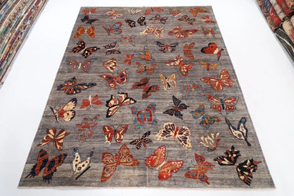 249 x 300 cm | Butterflies Afghan Tribal Hand Knotted Carpet