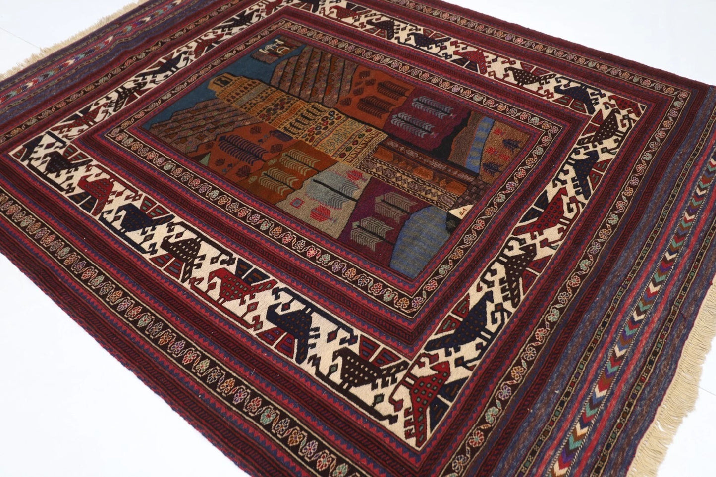 207 x 268 cm | Carpet Kilim Afghan Tribal Hand Knotted Carpet