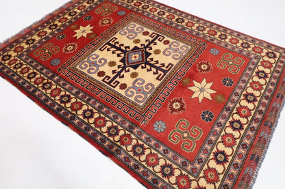 153 x 214 cm | Tribal Hand Knotted Veg Dye Wool Carpet