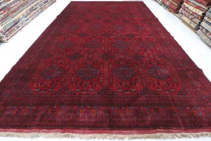 294 x 490 cm | Red Belgic Large Size Area Rug Hand Knotted Carpet Living Room Rug