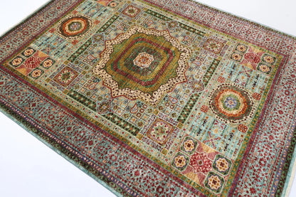 175 x 228 cm | Mamluk Afghan Tribal Hand Knotted Veg Dye Wool Carpet