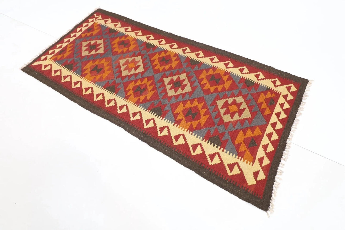 97 x 197 cm | Kilim Afghan Tribal Hand Knotted Wool Runner
