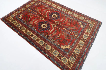 156 x 195 cm | Tribal Hand Knotted Veg Dye Wool Carpet