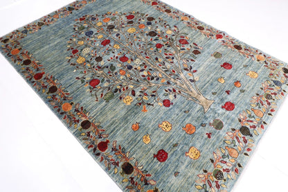 178 x 246 cm | Pomegranate Afghan Tribal Hand Knotted Veg Dye Wool Carpet
