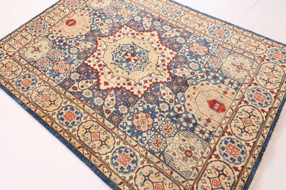 156 x 210 cm | Mamluk Afghan Tribal Hand Knotted Veg Dye Wool Carpet