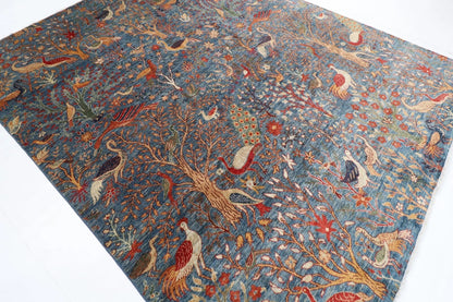 245 x 304 cm | Birds Afghan Tribal Hand Knotted Carpet