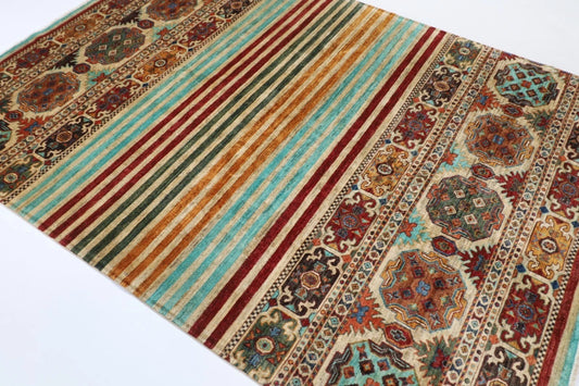 179 x 247 cm | Khorjun Afghan Tribal Hand Knotted Veg Dye Wool Carpet