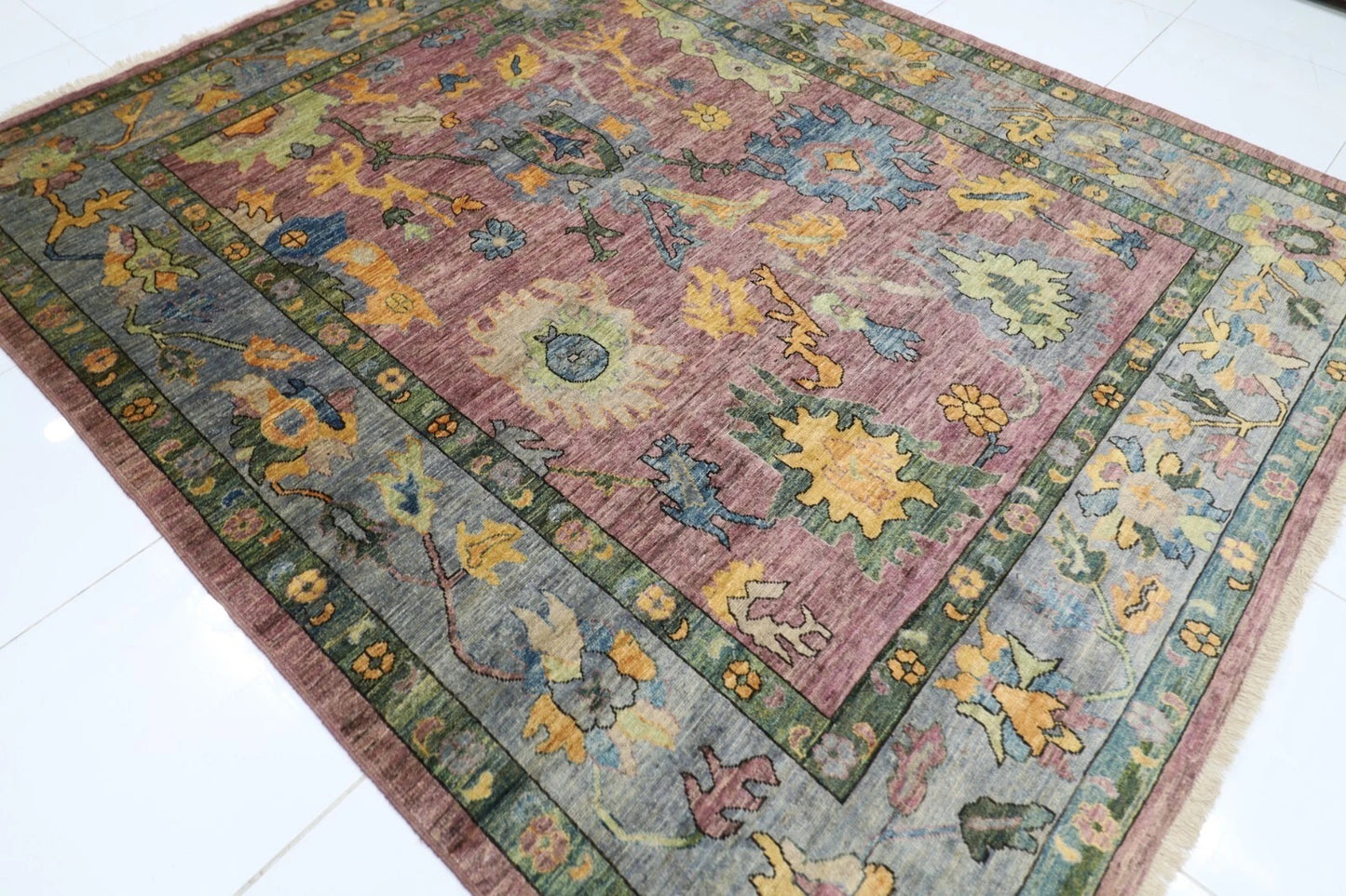 253 x 303 cm | Oushak Afghan Tribal Hand Knotted Carpet