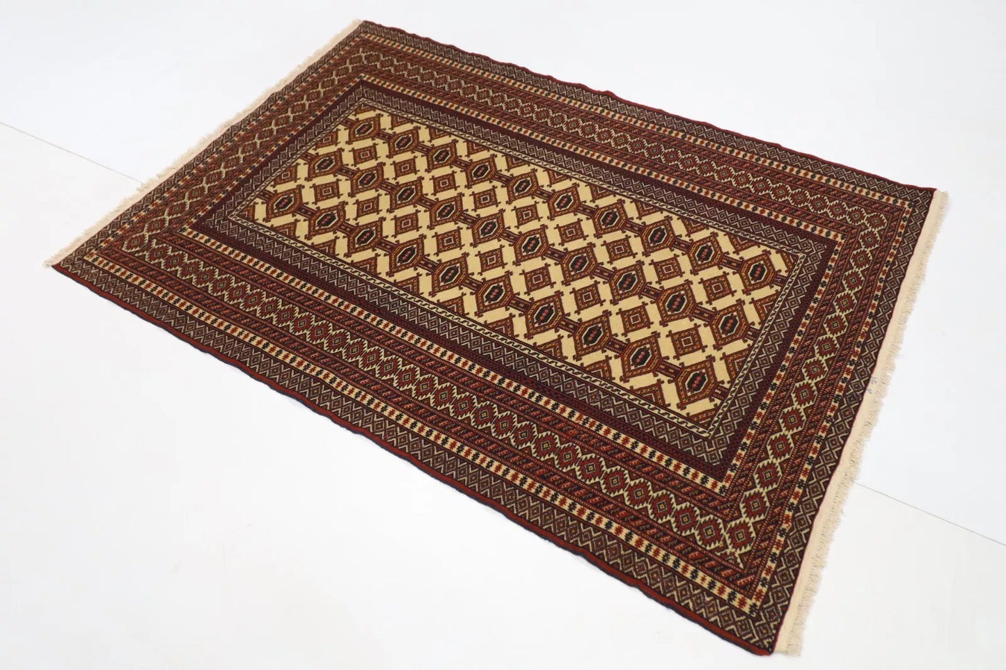 123 x 175 cm | Afghan Tribal Hand Knotted Veg Dye Wool carpet