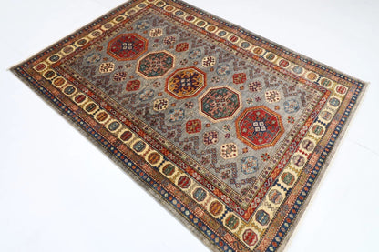 150 x 208 cm | Kazak Afghan Tribal Hand Knotted Veg Dye Wool carpet