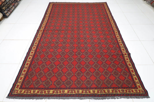 198 x 294 cm | Sumak Flat Weaved Afghan Tribal Hand Knotted Carpet