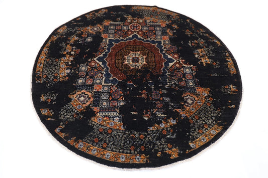 200 x 200 cm |Abstract Afghan Tribal Hand Knotted Wool Round Carpet