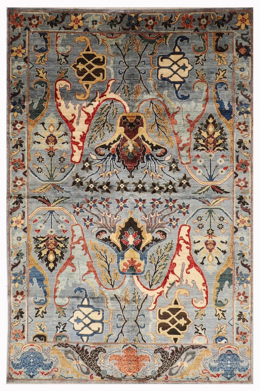186 x 274 cm | Bidjar Gray Afghan Tribal Hand Knotted Veg Dye Wool carpet