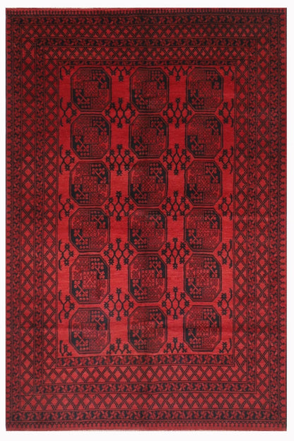 213 x 291 cm | Akja Bokhara Afghan Tribal Hand Knotted Carpet