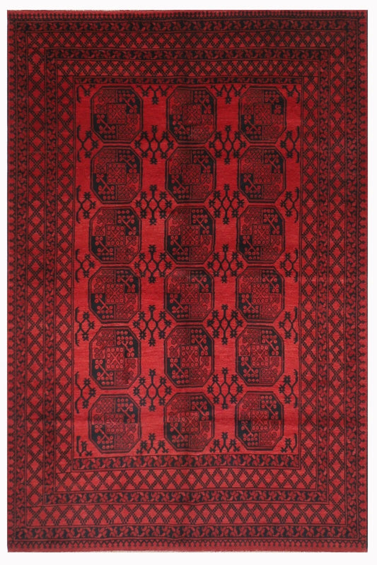 213 x 291 cm | Akja Bokhara Afghan Tribal Hand Knotted Carpet