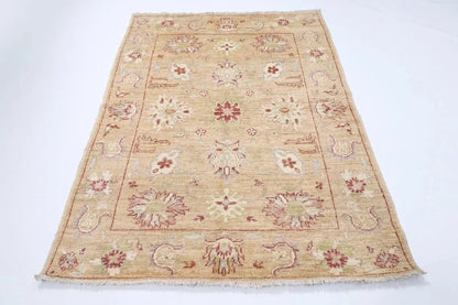 141 x 185 cm | Oushak Afghan Tribal Hand Knotted Veg Dye Wool Carpet