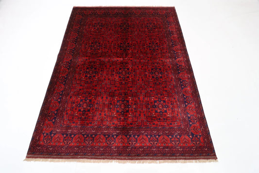 154 x 203 cm | Belgic Tribal Hand Knotted Veg Dye Wool Carpet